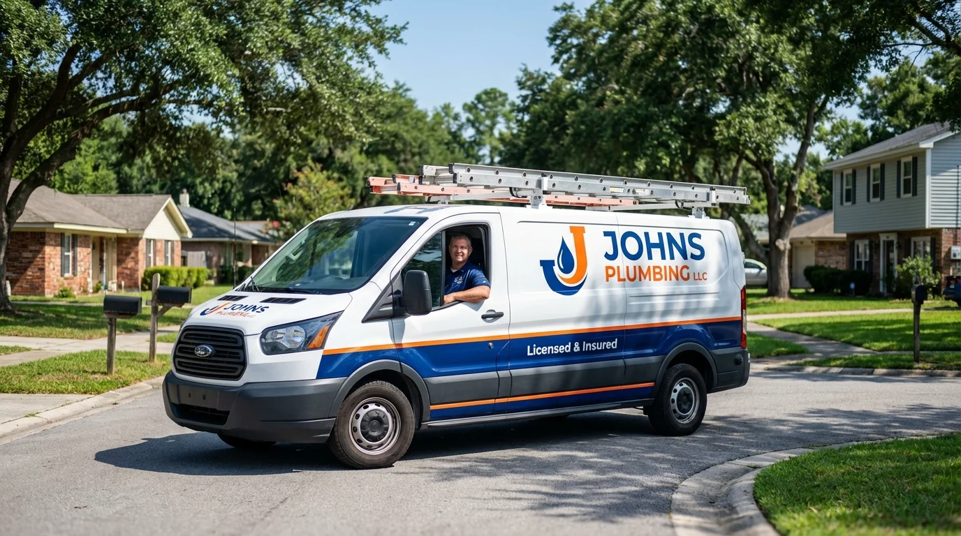 Johns Plumbing LLC service van in Puyallup, WA