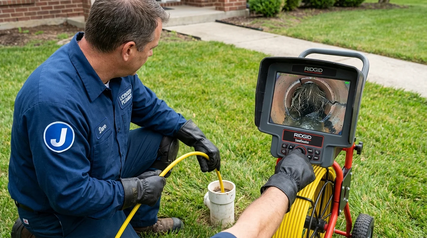 Sewer camera inspection being performed by Johns Plumbing LLC in Puyallup
